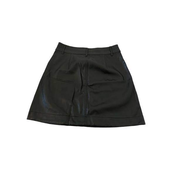 🚨FINAL SALE🚨 Madewell Vegan Leather A-Line Black Mini Skirt - Picture 3 of 4